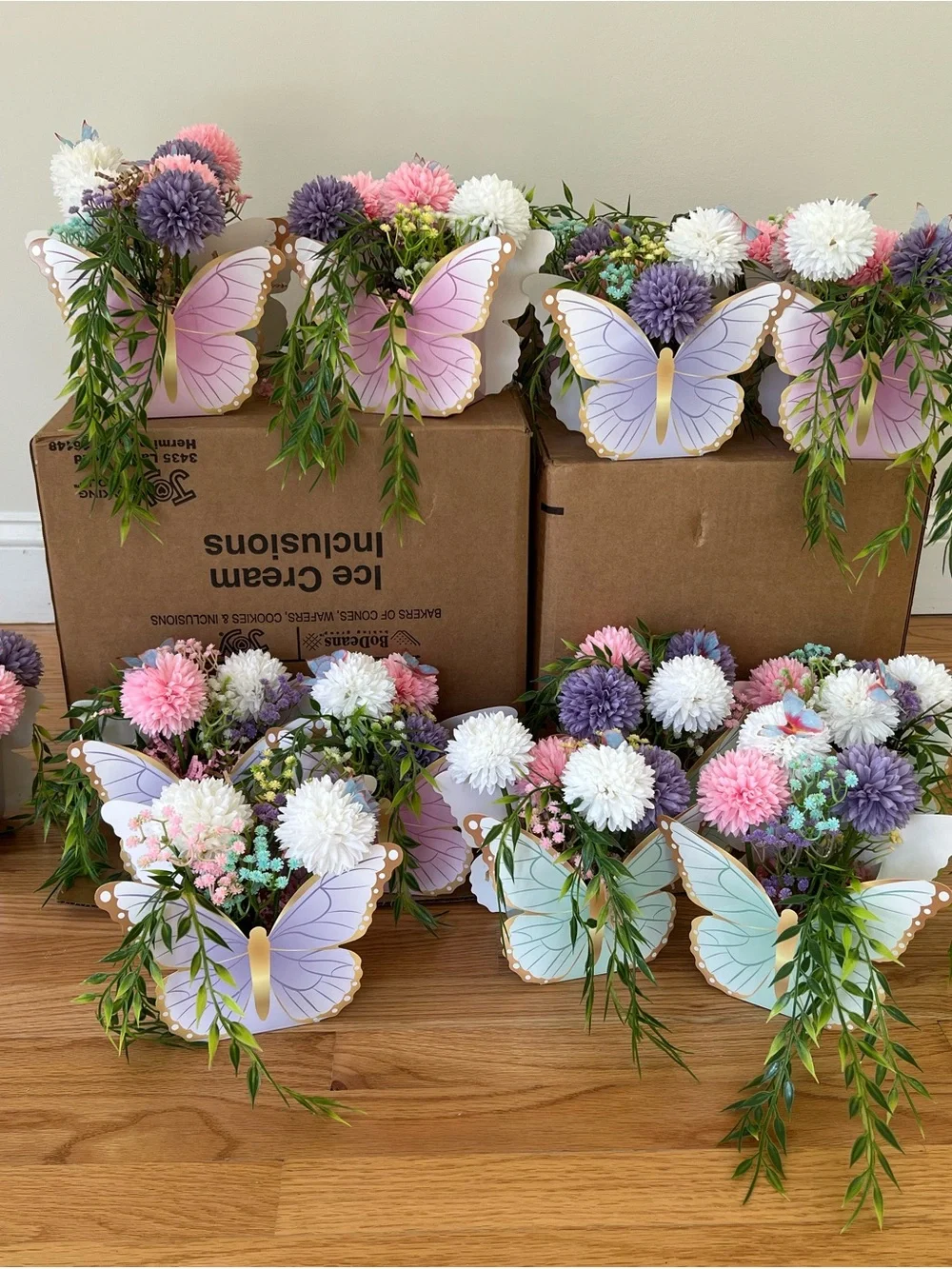 Pink Butterfly Floral Arrangement - Home Accents